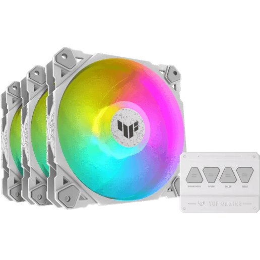 ASUS TUF Gaming TF120 ARGB 120mm PWM Fans - 3 Pack White